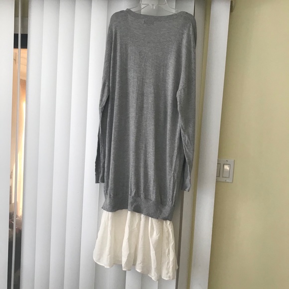3.1 Phillip Lim x Target Grey Sweater Dress Flowy Skirt Cotton Chiffon Tunic Top - Picture 6 of 14